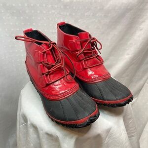 Red Sorel Rain Boots